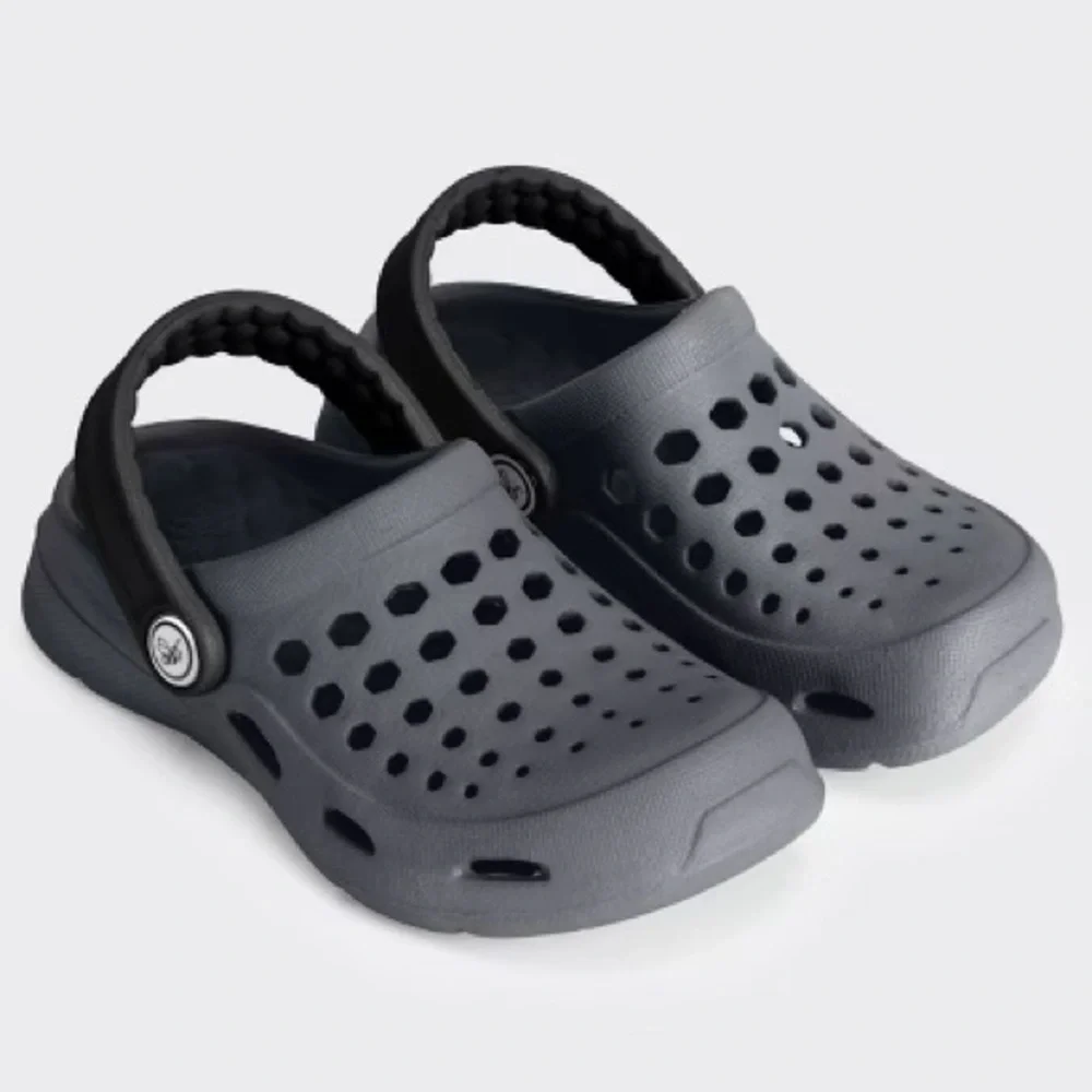 Joybees Kids Dylan Slip On Clog w Foodie Charms Gray Size 3